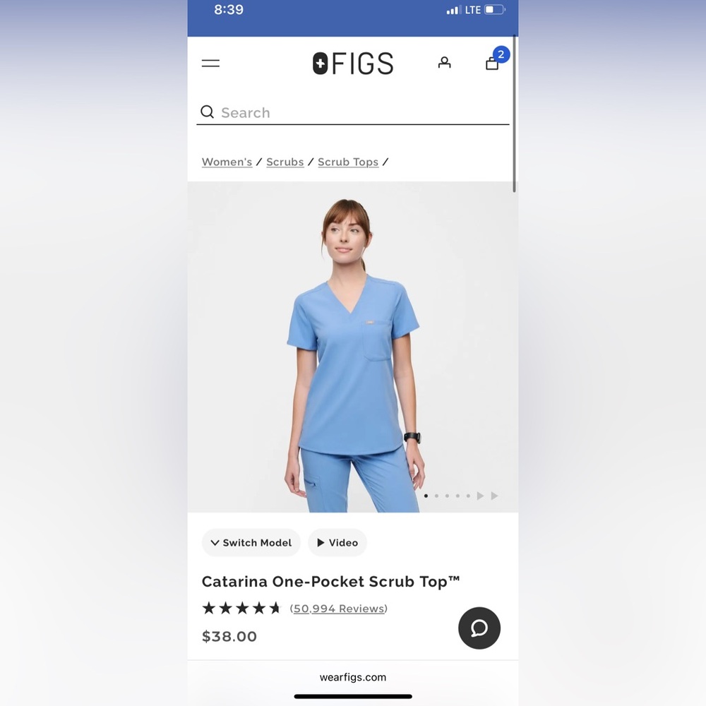 FIGS Catarina one pocket scrub top